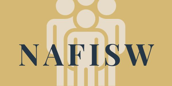 NAFISW text with silhouette of three people in background.
