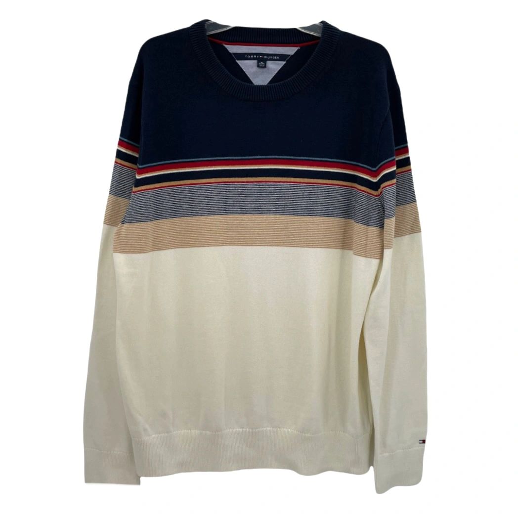 TOMMY HILFIGER MENS CLASSIC STRIPED SWEATER.