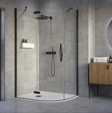 Offset Quadrant with hinged door 