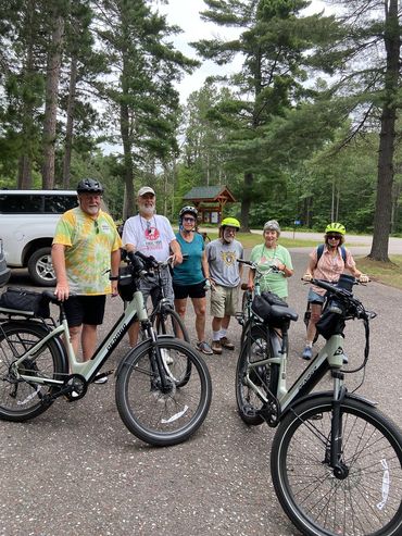 Northern Paddle Trail participants on Manitowish bike trail. August 2023
