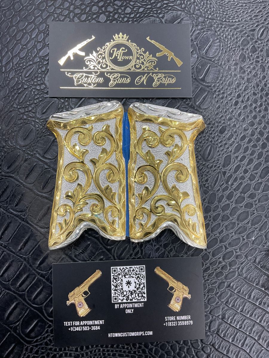 rugger p90 45 acp gold plated silver scrolls