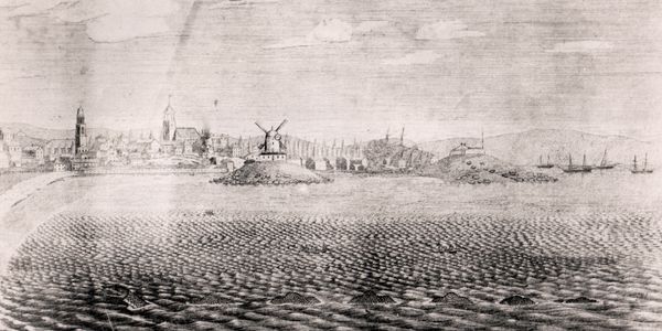 Gloucester Harbor -- the oldest known image -- 1817