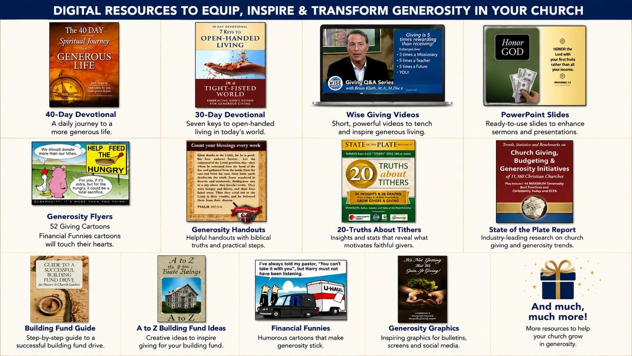 Digital resources to inspire generosity in churches.