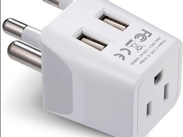 Ceptics South Africa, Botswana Travel Adapter Plug With Dual USB + USA Input - Type M - Ultra Compac