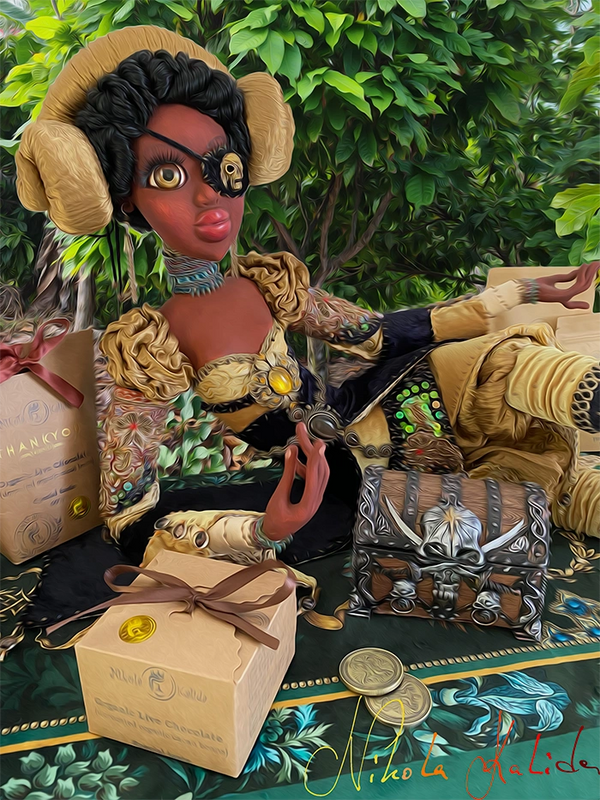 Plantations of mystical cocoa trees in the mountains of the Dominican Republic… The pirate girl is 