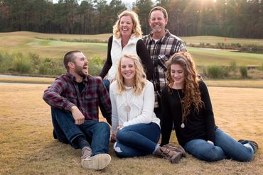 Outdoor vibrant family portrait