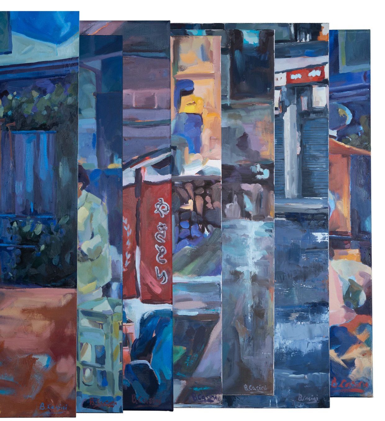 Digitized paintings. Large painted canvases digitized for reproduction in 
Charlotte, North Carolina