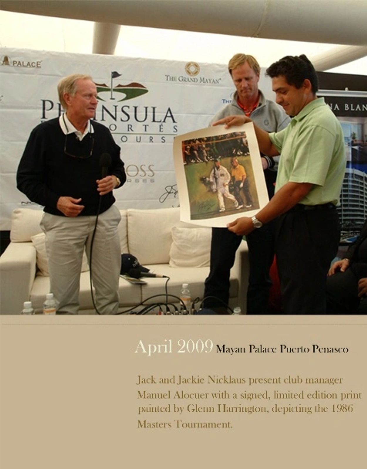 Jack and Jackie golf print presentation painting by Glenn Harrington 