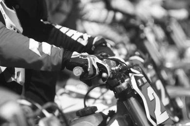 motocross racers at start gate