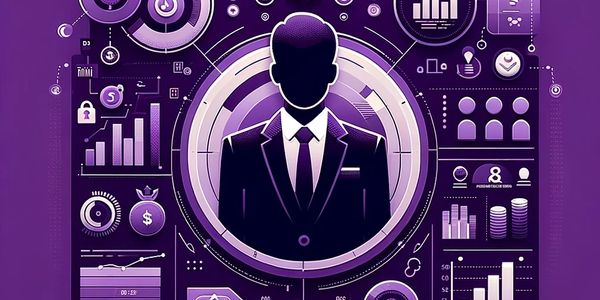 A digital illustration of a business professional surrounded by futuristic data analytics dashboards, charts, and performance metrics, representing data-driven decision-making