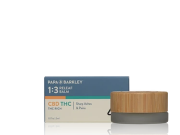 CBD and THC balm for aches and pains by Papa &amp; Barkley.
