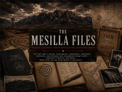 The Mesilla Files: mysterious documents and photos in a desert setting.