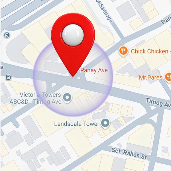 Map showing Panay Ave location with nearby landmarks.