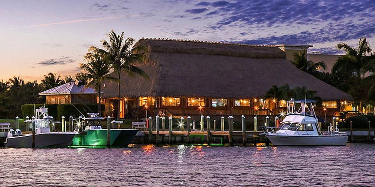 Florida Keys tiki bar overlooking the water