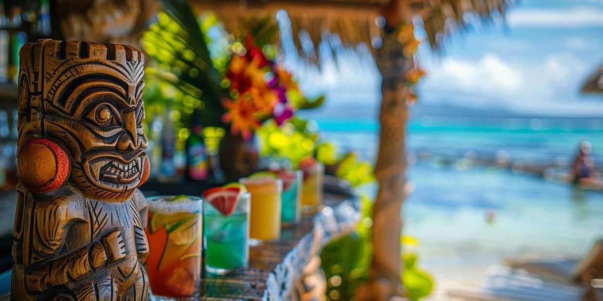 tiki bar and tropical drinks