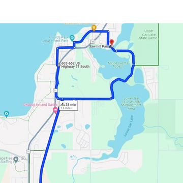 Lake Minnewashta Route Map