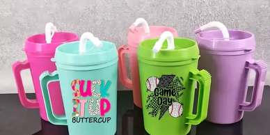Build your own cup!! Each order includes a 34oz cup of choice, white straw and image of choice!
