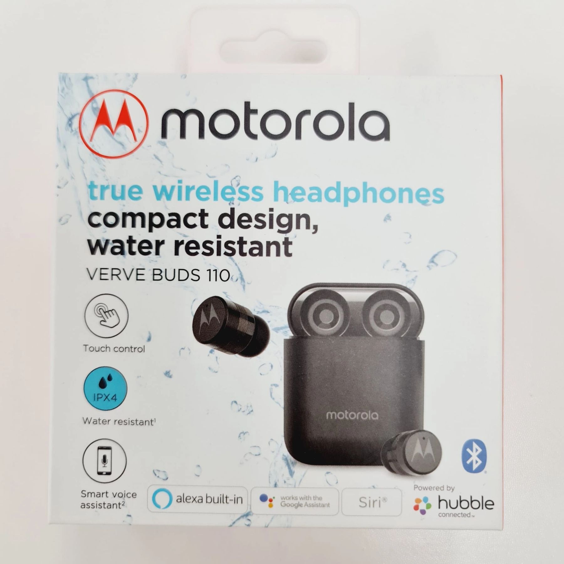 Motorola Vervebuds 110 True Wireless Compact Headphones IPX4 Water  Resistant - Black