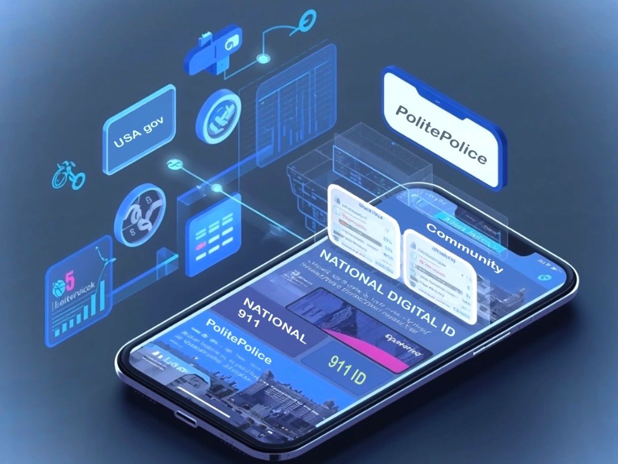 Digital ID and PolitePolice interface on smartphone.