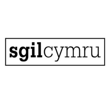 Logo with text 'sgilcymru' in a black rectangular border.