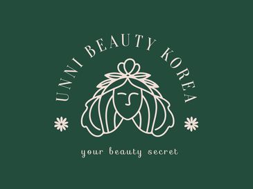 Elegant logo for Unni Beauty Korea with floral and feminine line art design.