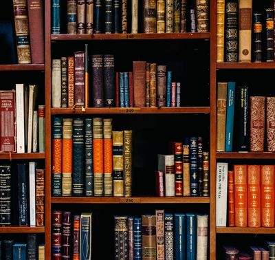 law books on shelving 