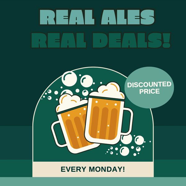 Promo for discounted ales every Monday.