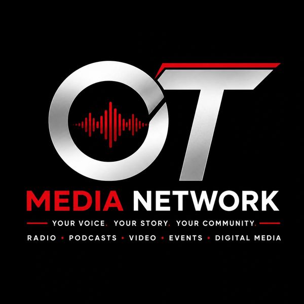OT Media Network logo featuring a silver OT symbol, red accents, and MEDIA NETWORK branding.