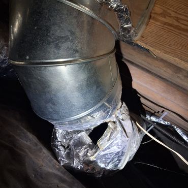 Disconnected flexible HVAC ductwork located in a crawlspace during a Fayetteville TN home inspection