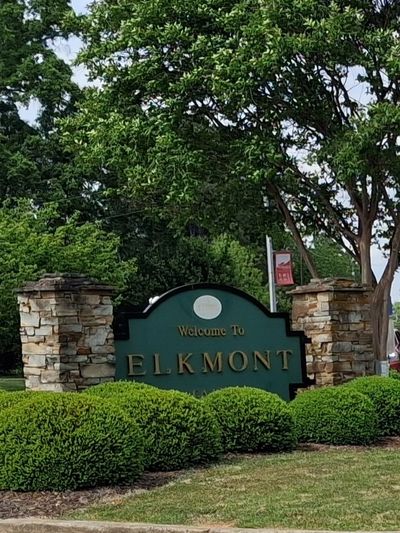 Welcome sign in Elkmont, Alabama in Atchley Home Inspections Service area.