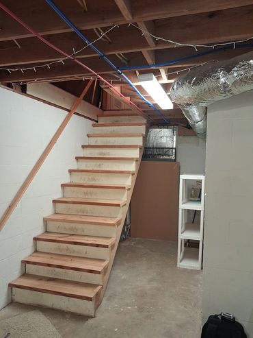 Missing stair handrail in Linden Tennessee.