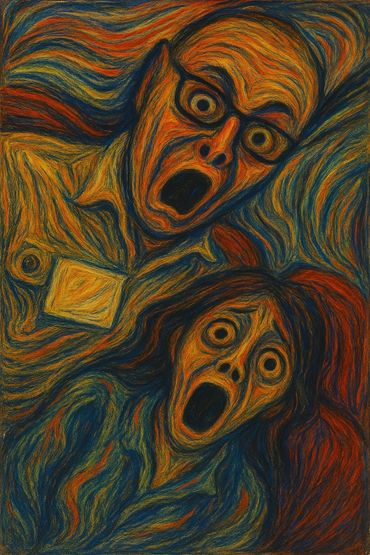 AI-generated Winnie and Jason are shocked after witnessing a car accident