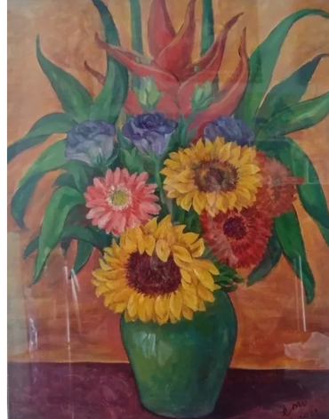 Decorating my house with different kinds of flowers is one of my holiday hobbies. This painting was 