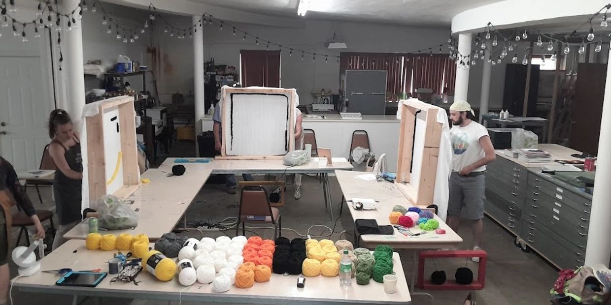A Tufting Workshop in progress.