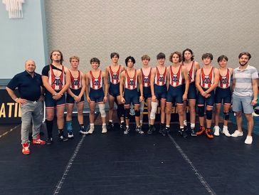 Wrestling Club team photo at local dual team tournament