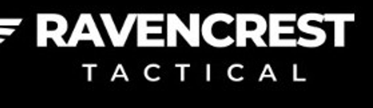 Logo of Ravencrest Tactical with a stylized eagle and bold text.