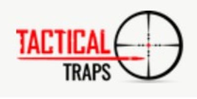 Logo with a sniper scope and text 'TACTICAL TRAPS'.