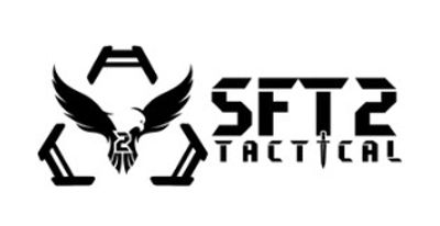 Black and white SFT2 Tactical logo with eagle and hexagon.