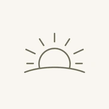 Minimalist sun rising over a horizon line illustration.