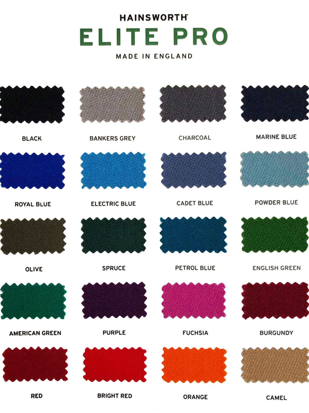 Speed cloth colour options