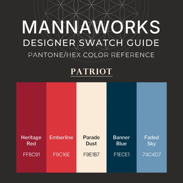 Patriot Pro Series designer color palette featuring heritage red, emberline, parade dust, banner blu