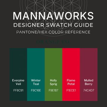 Poinsettia Pro Series designer color palette featuring evergreen teal, winter teal, holly green, fla