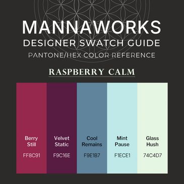 Raspberry Calm Pro Series designer color palette featuring berry still, velvet static, cool remains,