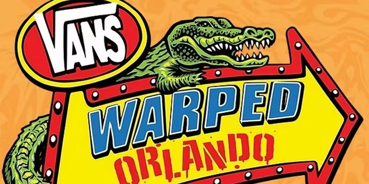 Vans Warped Orlando event logo with an alligator and arrow.