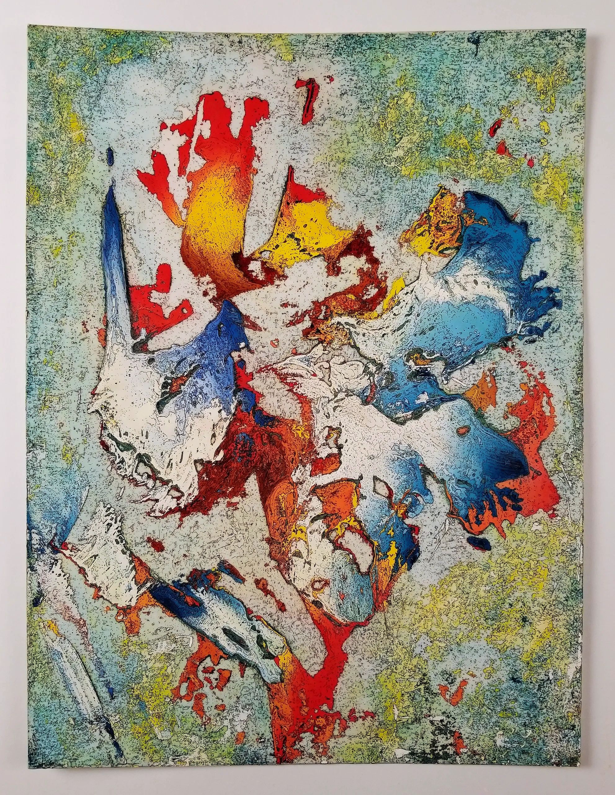 abstract painting on paper Nicolae A Ene