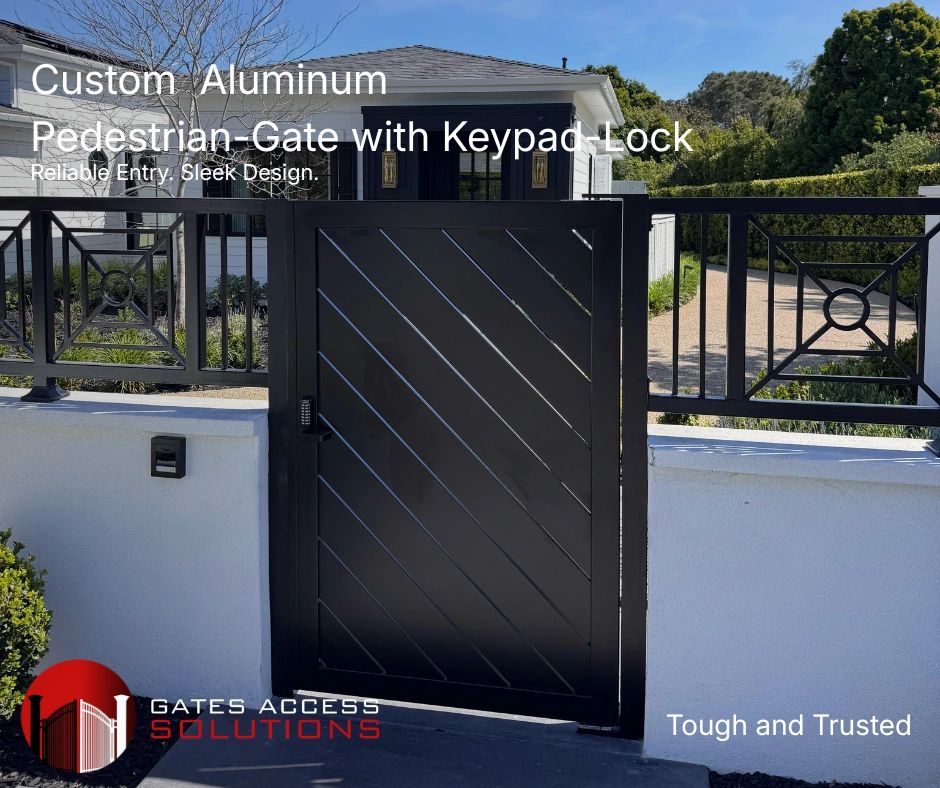 Rockin R Gate Custom Aluminum Pedestrian-Gate with Keypad-Lock