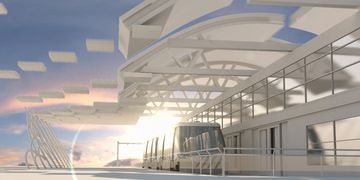 Sky Harbor Skytrain 3D Animated render