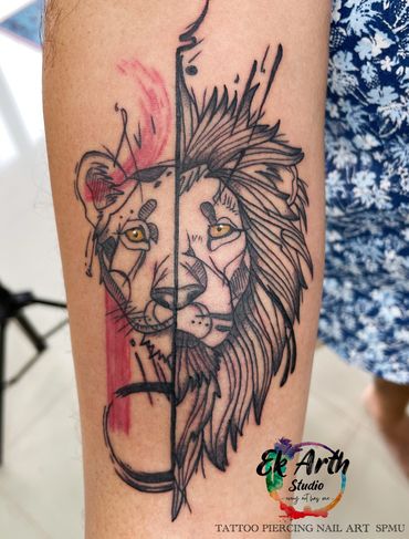 A perfect tattoo customisation for a Leo couple which signifies traits of being radiantly joyful.