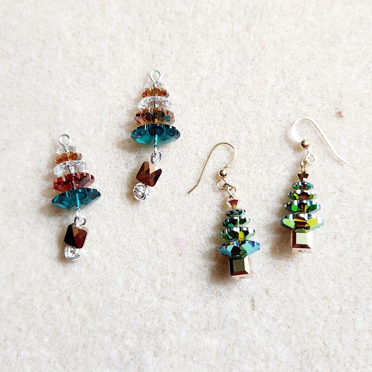 Crystal Christmas Tree Earrings