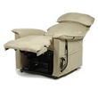 A beige reclining chair with footrest extended.